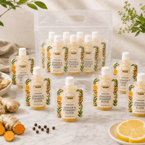 7 Pouches Pack – 30ml Ginger Shot Pouches